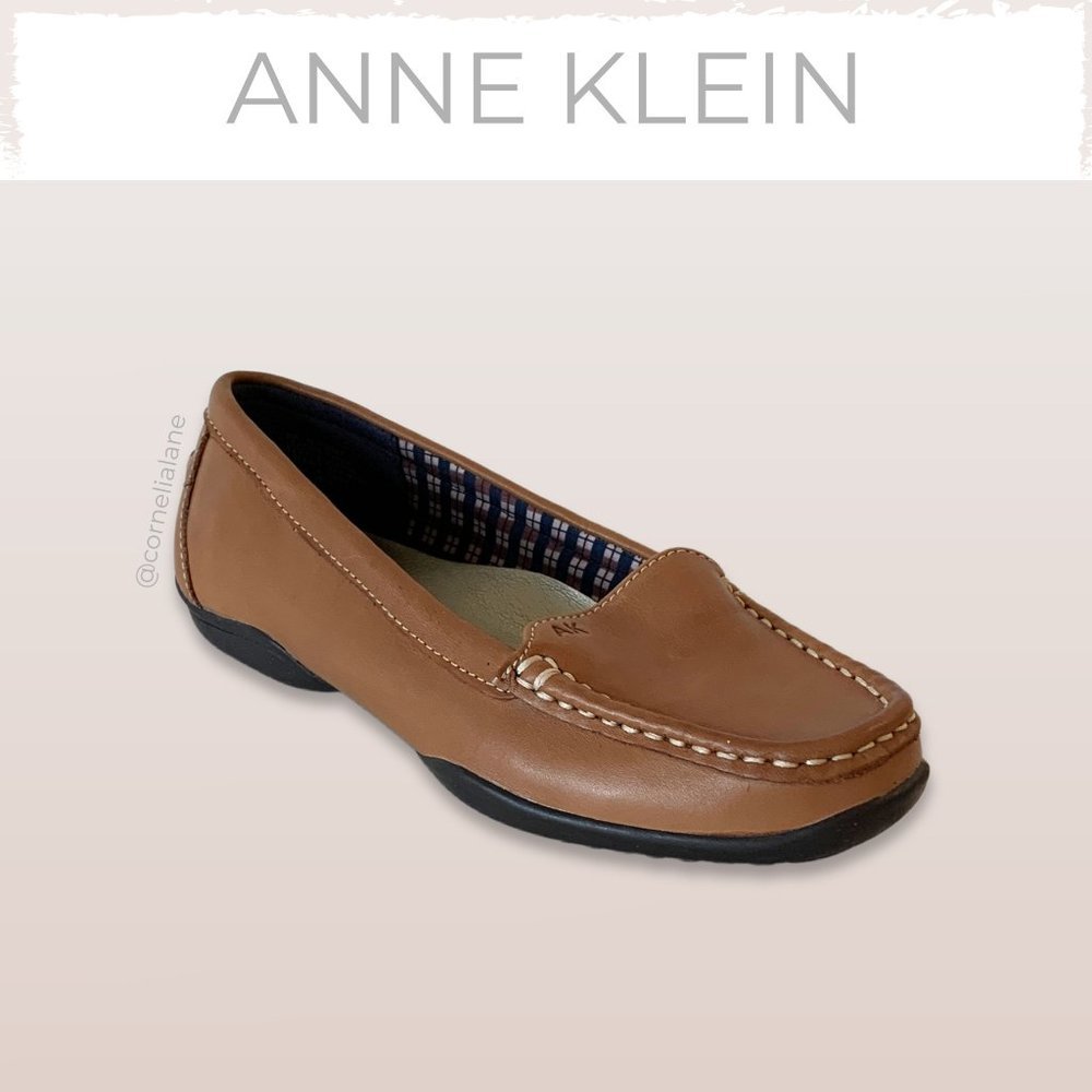 EUC Anne Klein Tan Leather Loafers